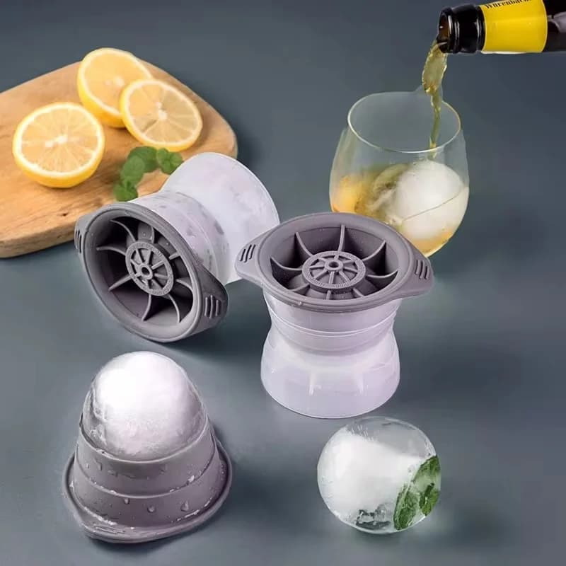 Bộ 2 khuôn làm đá hình khúc côn cầu tròn