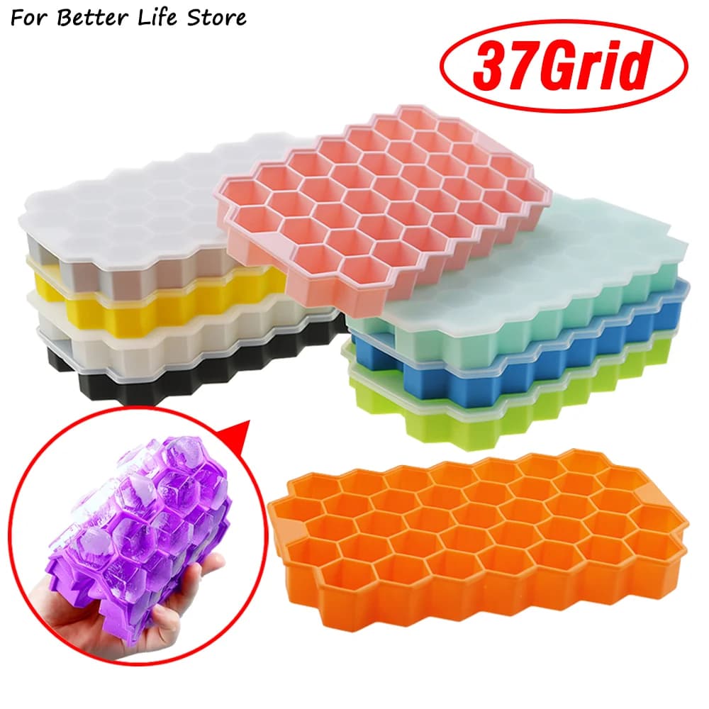 Khay làm đá tổ ong 37 ngăn có nắp