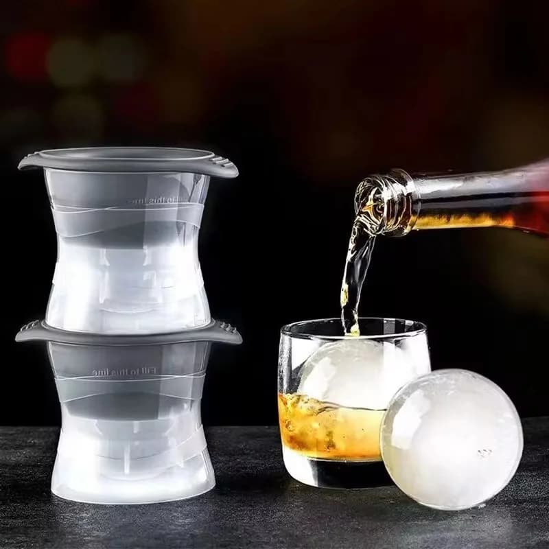 Bộ 2 khuôn làm đá hình khúc côn cầu tròn