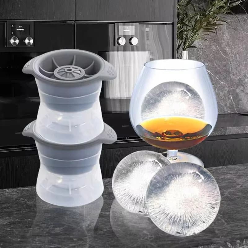 Bộ 2 khuôn làm đá hình khúc côn cầu tròn