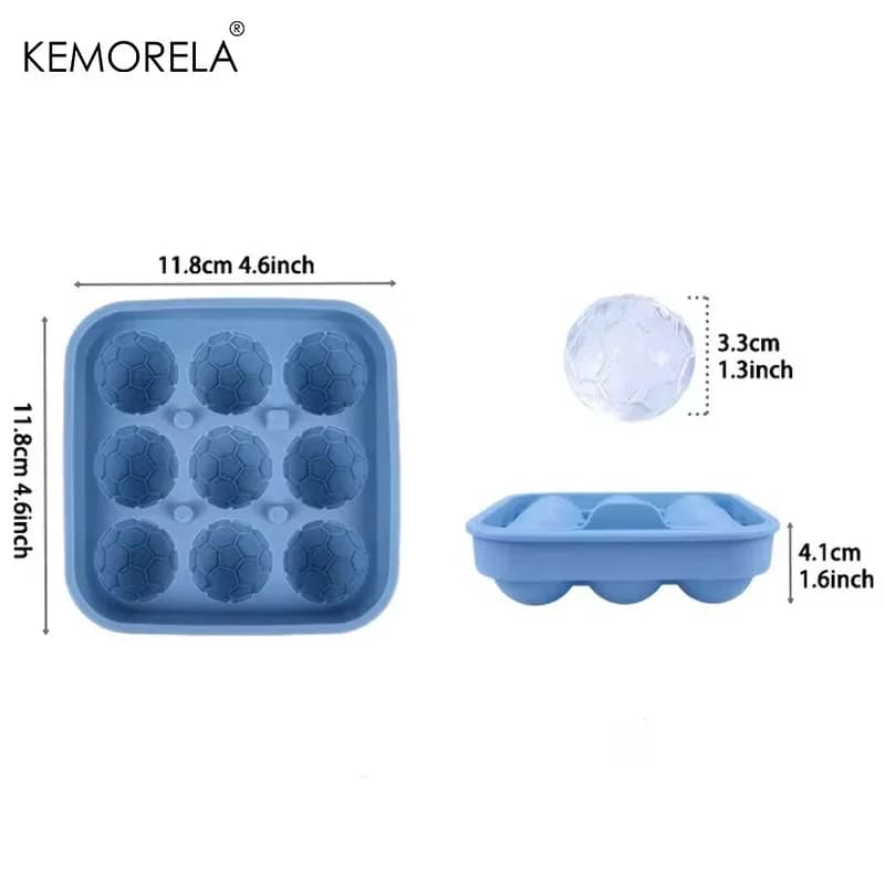 Khay làm đá khuôn bóng đá 9 lỗ có nắp